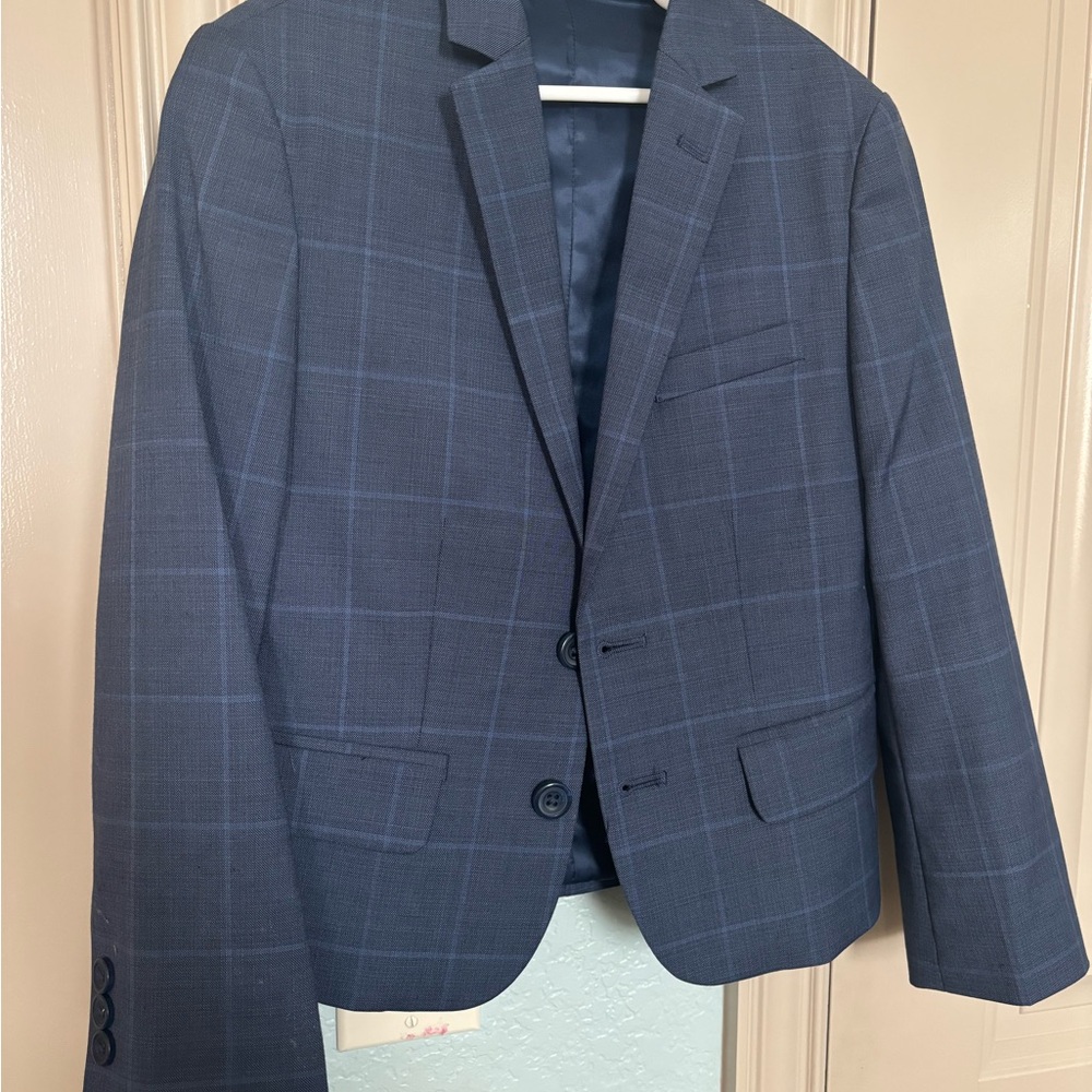 Class Club Navy Plaid Kids Blazer